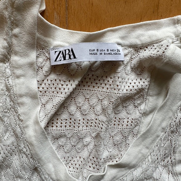 Zara white eyelit racer bank tank top - small - Picture 2 of 4